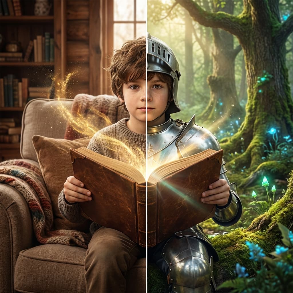 Parent and child reading together